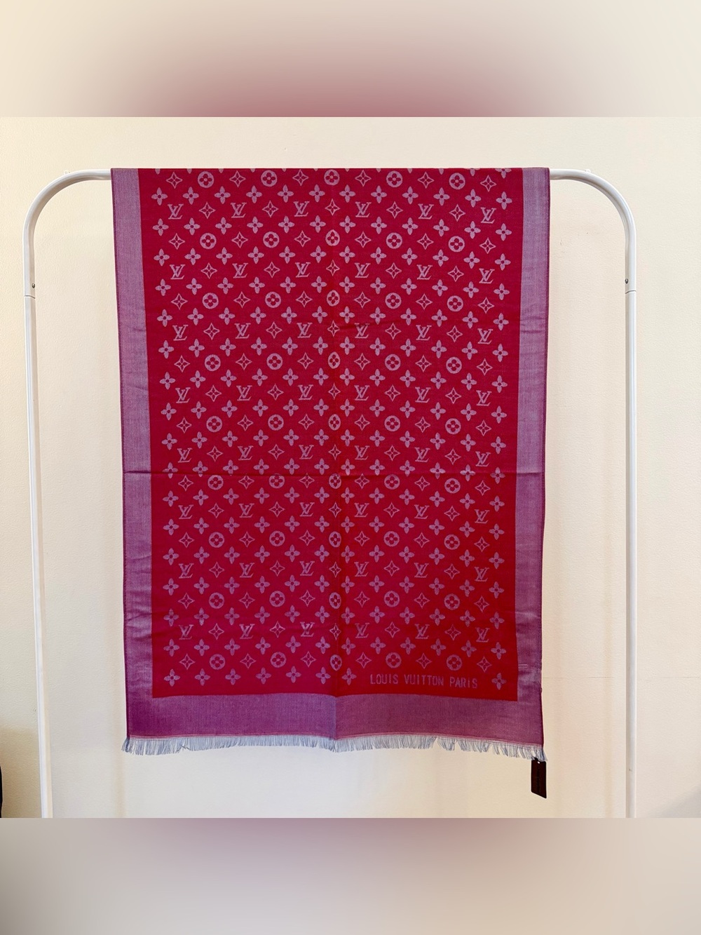 Luxury Cashmere & Silk Blend Monogram Scarf - Picture 5 of 8